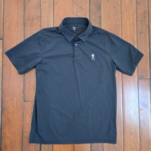 Eastside Golf Polo Shirt Men's M Performance Stretch Black Snap Button